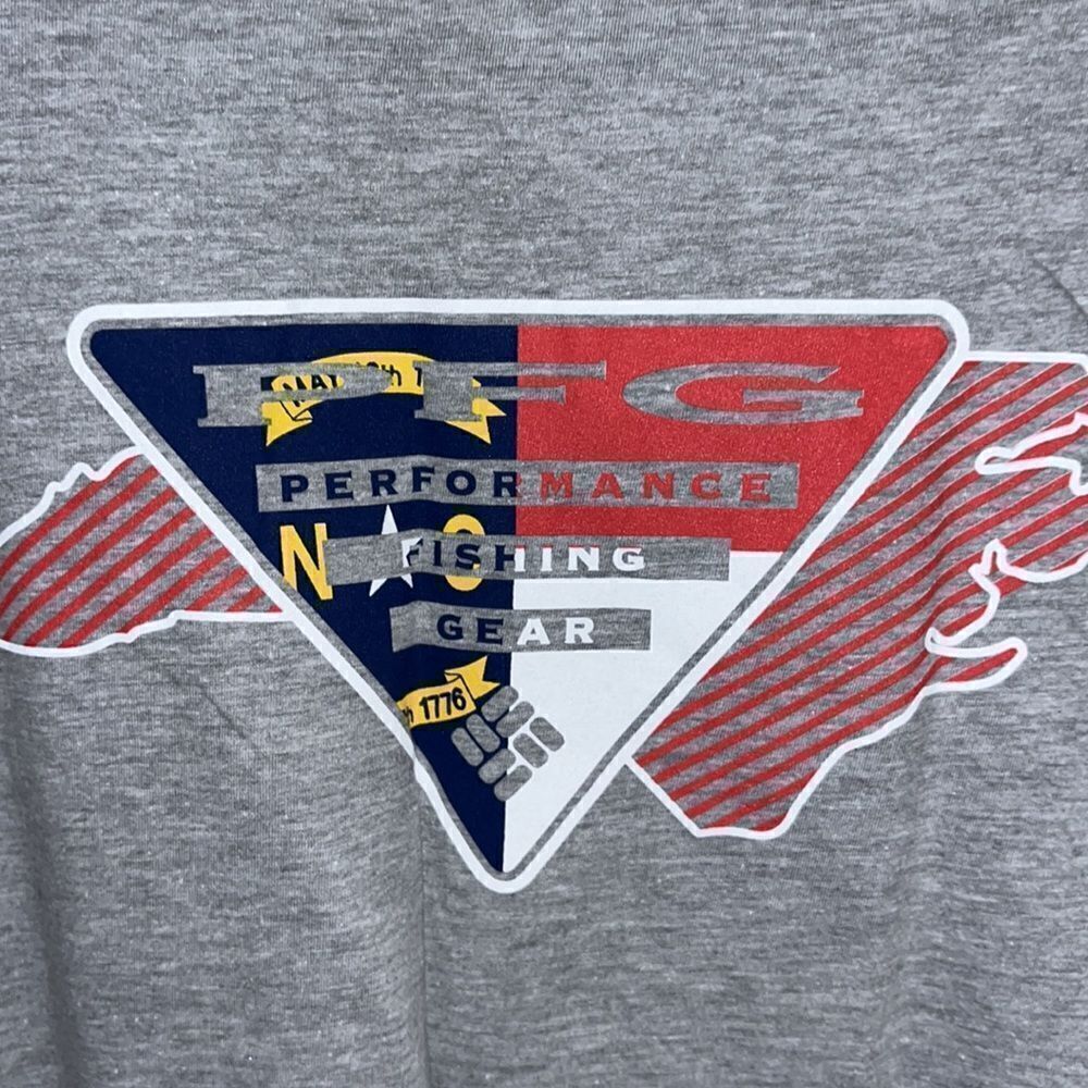 Columbia PFG Performance Fishing North Carolina Flag mens work out T shirt XXL